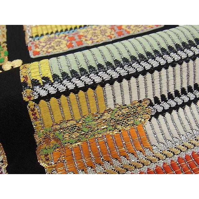 平和屋本店●最高級　龍村平蔵製　本袋帯　威毛錦　唐織　黒地　金銀糸　逸品　CZAA0810s4 平和屋本店○最高級 龍村平蔵製 本袋帯 威毛錦 唐織 黒地 金銀糸 逸品