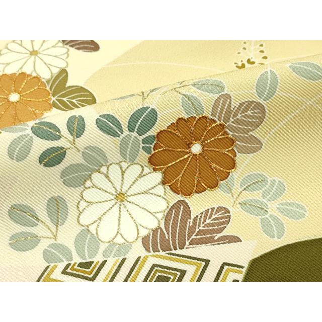 平和屋本店■極上　創業460年・千總　訪問着　駒刺繍　道長草花文　飴色地　逸品　CZAA1320s5