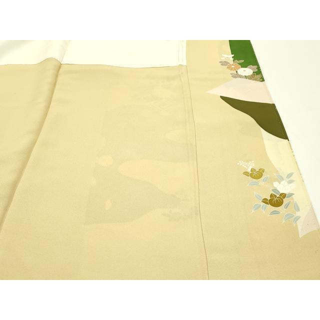 平和屋本店■極上　創業460年・千總　訪問着　駒刺繍　道長草花文　飴色地　逸品　CZAA1320s5