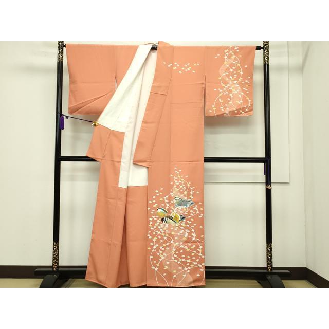 平和屋着物●灘波田豊　本場大島紬　染大島　訪問着　満月　金糸　金彩　正絹　逸品　AABG7832cs 平和屋着物○極上 本場縞大島紬 縞格子 古代染色純植物染 ふくぎ