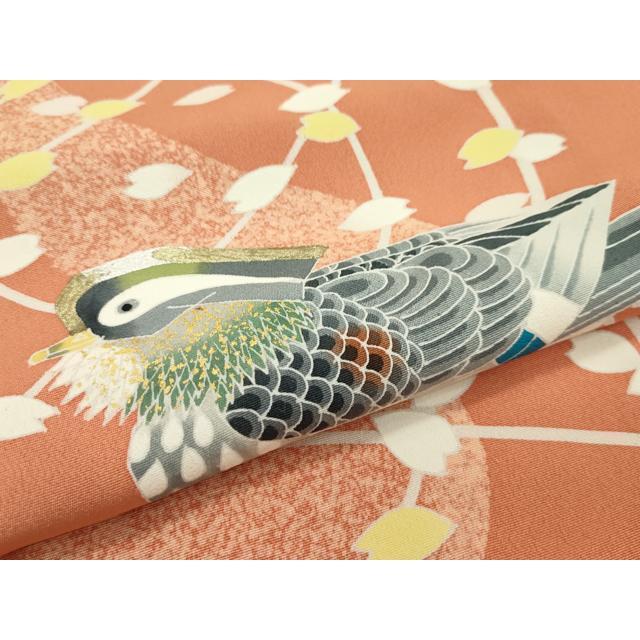 平和屋本店□極上 人間国宝・羽田登喜男 訪問着 鴛鴦 たたき染め 金銀