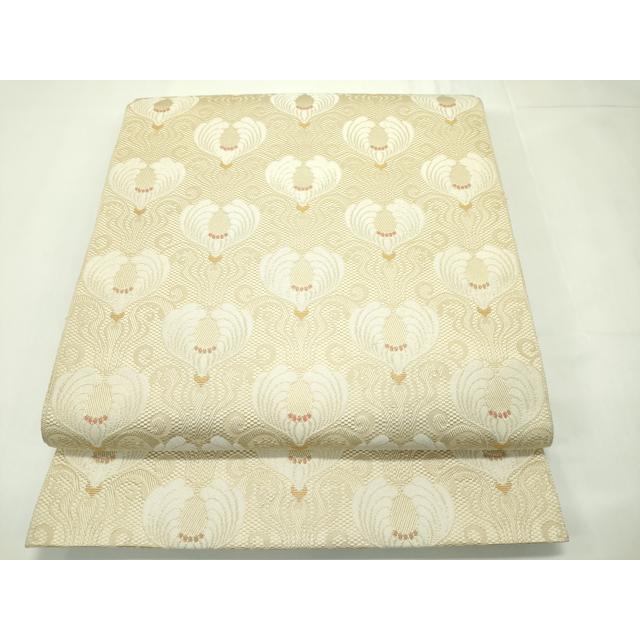 平和屋本店○極上 本場筑前博多織 八寸名古屋帯 舞花文 逸品