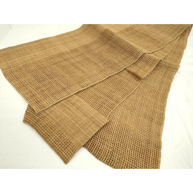平和屋本店□希少 夏物 八寸名古屋帯 しな織帯 古代織 越後古代布 証紙
