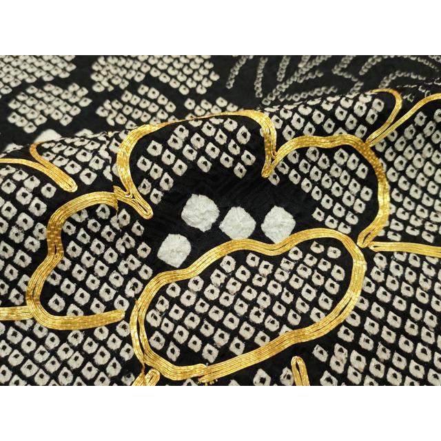 平和屋本店□極上 振袖・袋帯セット 総絞り 駒刺繍 束ね熨斗牡丹文