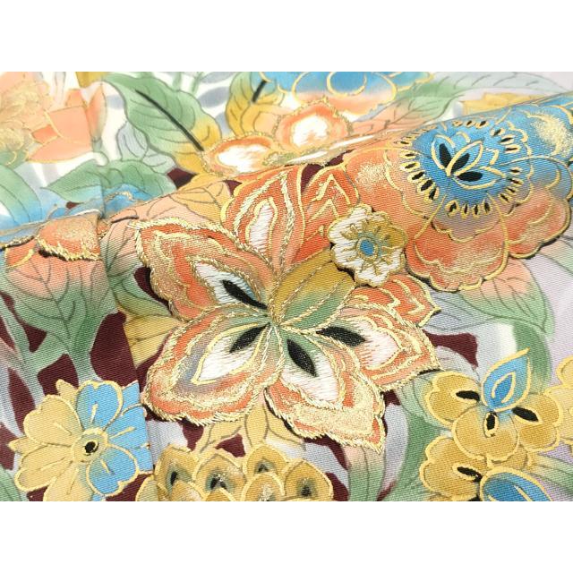 平和屋本店□極上 創業460年・千總 訪問着 刺繍 更紗花文 暈し染め