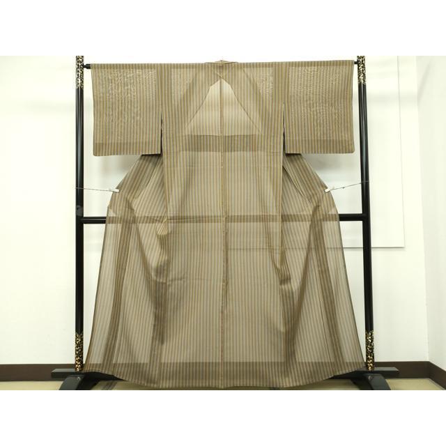 平和屋本店□希少 夏物 本場黄八丈 夏黄八 紗紬 縞 逸品 CZAA2653s5