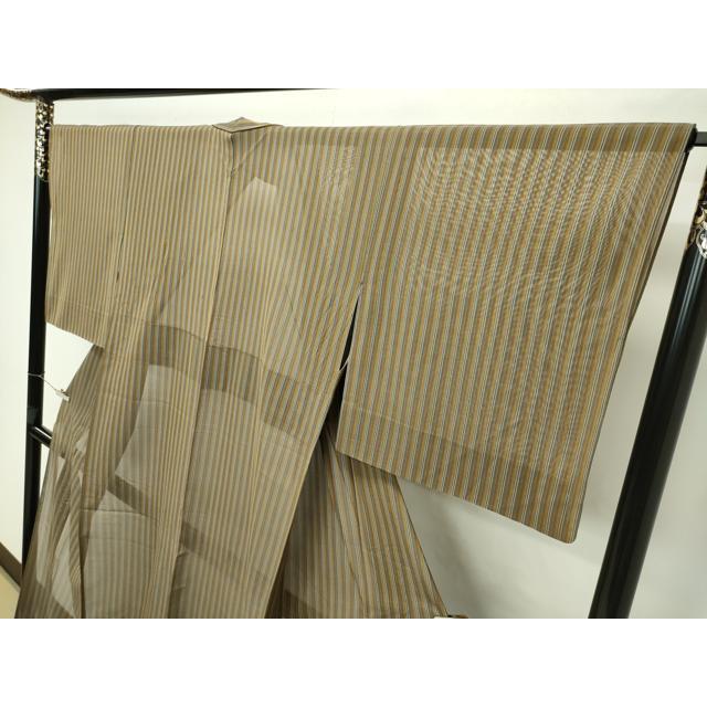 平和屋本店□希少 夏物 本場黄八丈 夏黄八 紗紬 縞 逸品 CZAA2653s5