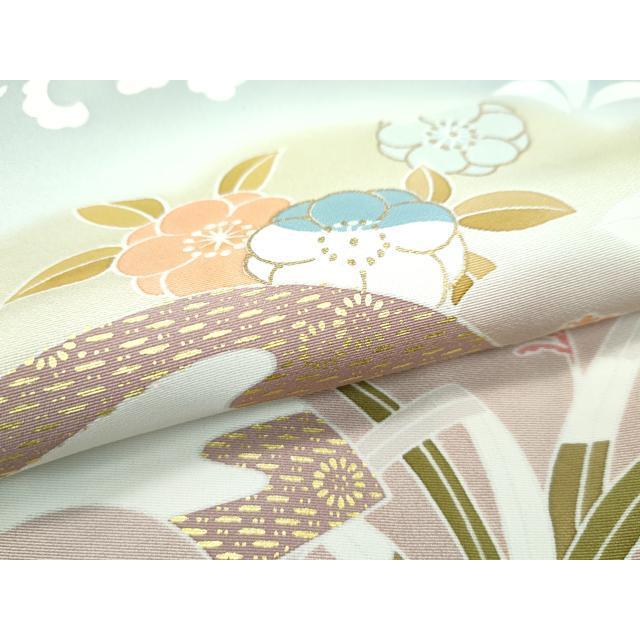 平和屋本店■極上　創業460年・千總　訪問着　駒刺繍　雲取り草花文　暈し染め　金彩　深川鼠色地　逸品　CZAA2837s5