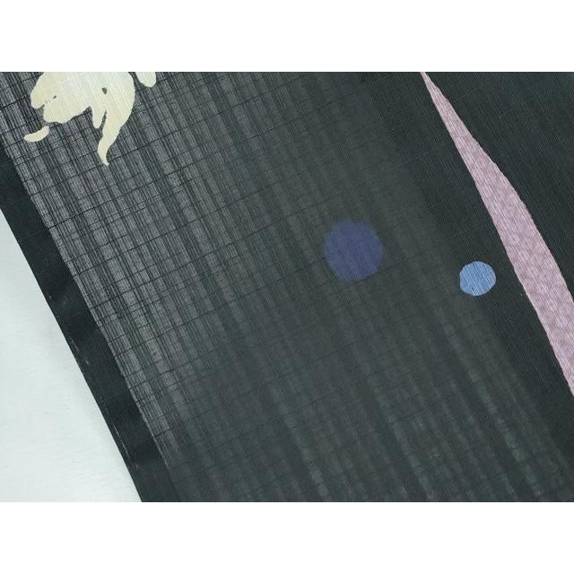 平和屋着物■極上　夏物　訪問着・半幅帯セット　ANNA SUI　セオアルファ　籬草花文　金魚　黒地　洗える着物　CZAA2886s5 平和屋着物□極上 夏物 訪問着・半幅帯セット ANNA SUI セオアルファ
