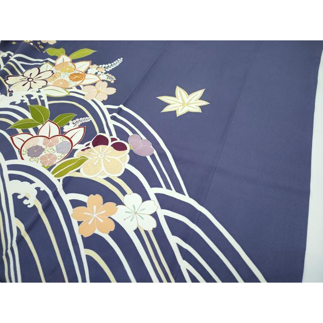 平和屋本店□極上 創業460年・千總 誰が袖好み 振袖 駒刺繍 立波草花文