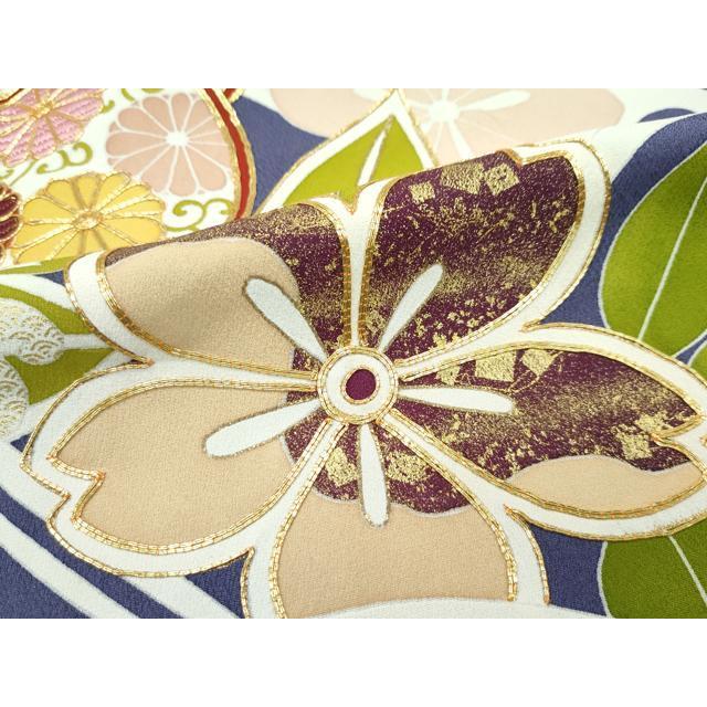 平和屋本店□極上 創業460年・千總 誰が袖好み 振袖 駒刺繍 立波草花文