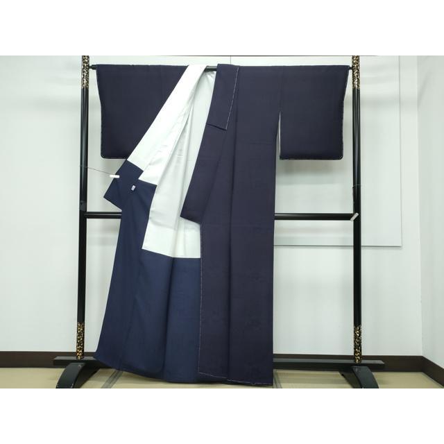平和屋着物■極上 藍造国選定無形文化財 藍師・佐藤昭人 中西桂秀 藍香房 色無地 変り織 辻が花地紋 黒紅色 証紙付 逸品 未使用 CZAA3091s5 平和屋着物□極上 藍造国選定無形文化財 藍師・佐藤昭人