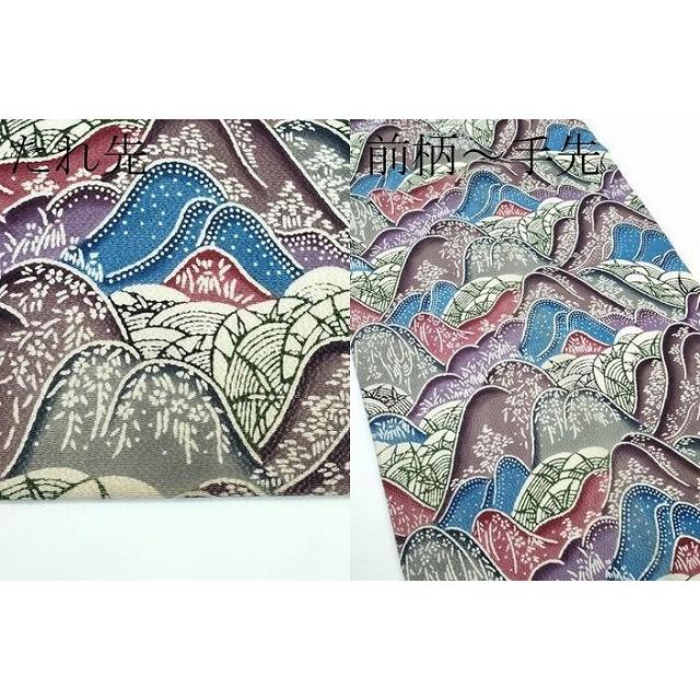 平和屋本店□最高級 城間栄順 本場琉球紅型 九寸開き名古屋帯 遠山文