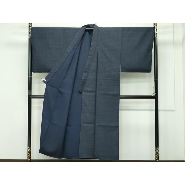 平和屋本店○極上 男性 銀座もとじ お召 キングサイズ 羊羹色 逸品