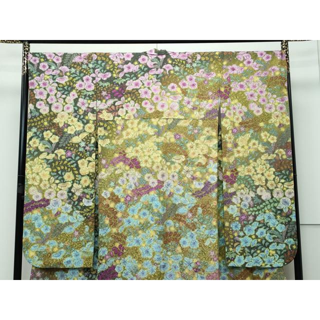 平和屋本店■極上　振袖　辻が花　絞り　暈し染め　銀通し地　逸品　CZAA3403s5