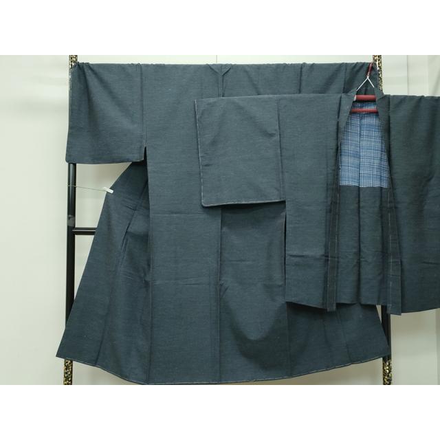 平和屋着物■極上　男性　結城紬　アンサンブル　キングサイズ　杢　霞文　逸品　未使用　CZAA3616s5 平和屋着物□極上 男性 結城紬 アンサンブル キングサイズ 杢 霞文