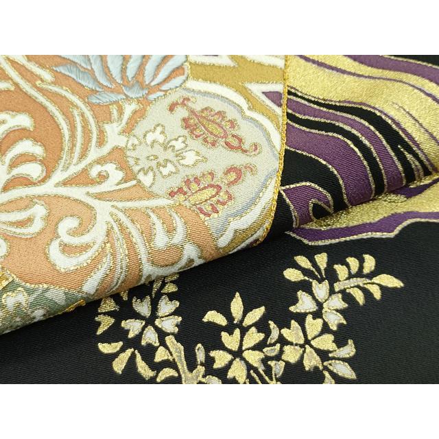 平和屋本店■極上　創業460年・千總　黒留袖　仮絵羽　駒刺繍　色紙重ね花鳥文　金彩　逸品　未使用　CZAA3840s5