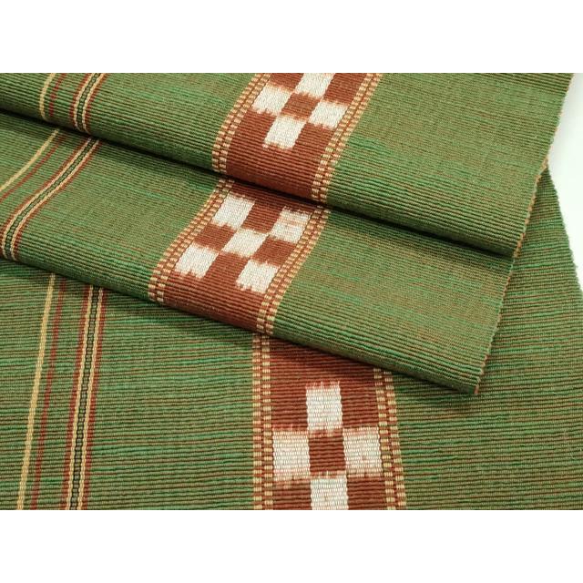 平和屋着物□極上 沖縄県伝統工芸品 八重山ミンサー 手織り 八寸名古屋