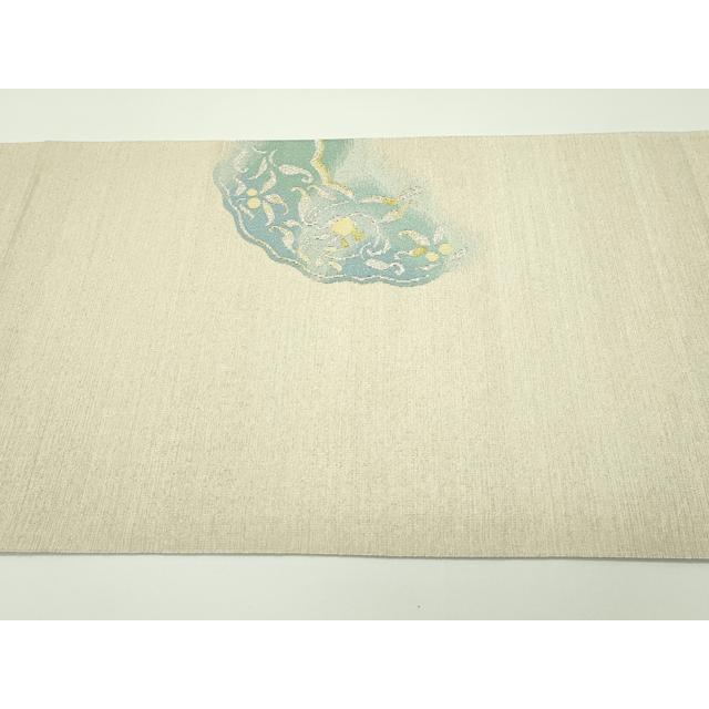 平和屋本店□極上 爪掻き本綴れ 西陣 川島織物 八寸名古屋帯 絵皿花鳥