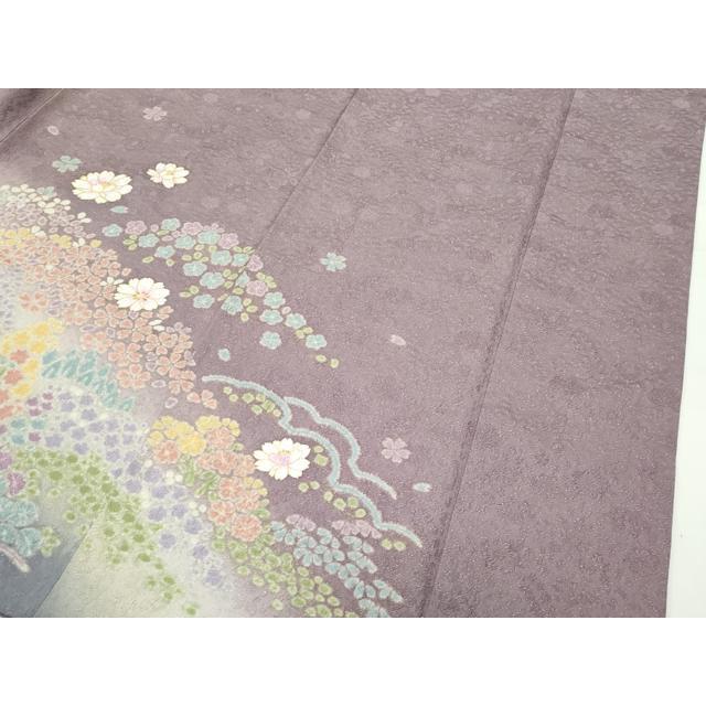 平和屋着物□極上 訪問着 絞り 舞花樹林文 暈し染め 金通し