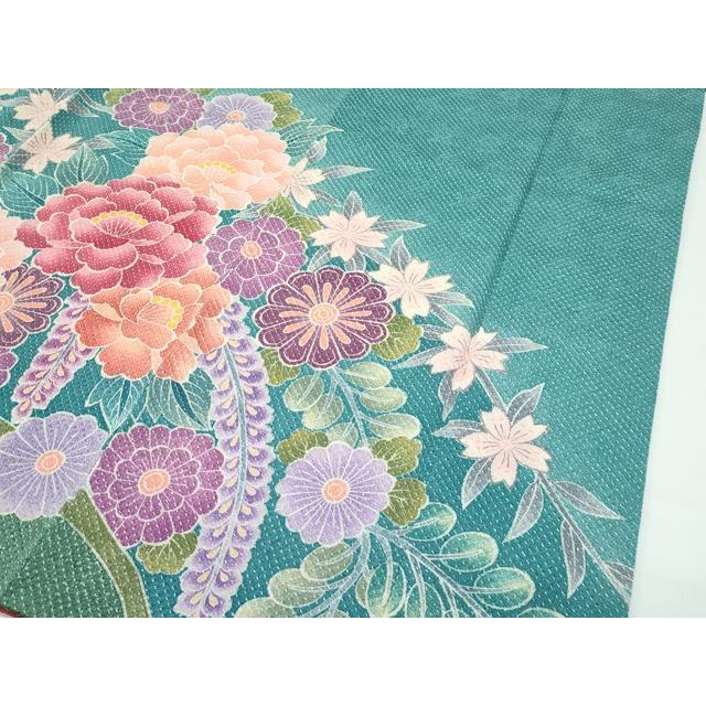 平和屋本店■極上　名門　藤娘きぬたや・総絞り　振袖　花車文　逸品　CZAA4091s5 平和屋本店□極上 名門 藤娘きぬたや・総絞り 振袖 花車文 逸品