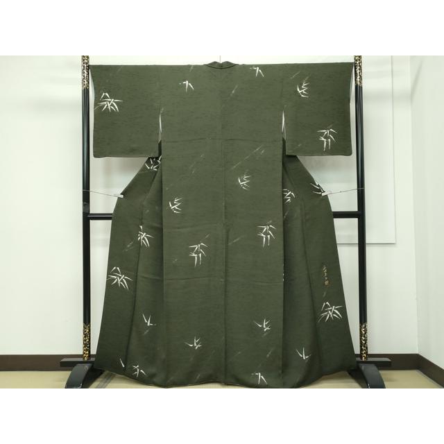 平和屋着物○極上 世界的友禅作家 千地泰弘 千地天女 小紋 笹竹文 藍媚 