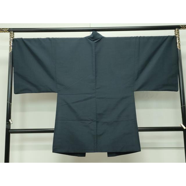 平和屋着物○男性 紬 アンサンブル 色無地 藍鼠色 正絹 逸品