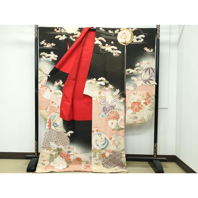 平和屋着物○極上 アンティーク 大正ロマン 振袖 駒刺繍 中国三大刺繍 