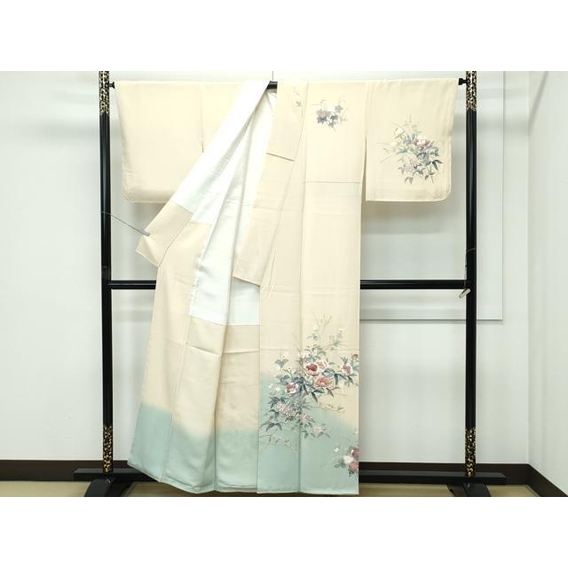 平和屋本店○極上 本加賀友禅作家 和泉衛知 訪問着 草花文 暈し染め