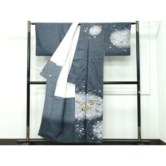 極美品★人間国宝★羽田登喜男★奄美大島紬★染大島★鴛鴦★落款あり★グリーン 平和屋着物○極上 人間国宝 羽田登喜男 TOKIOetTOKI 訪問着 本場染