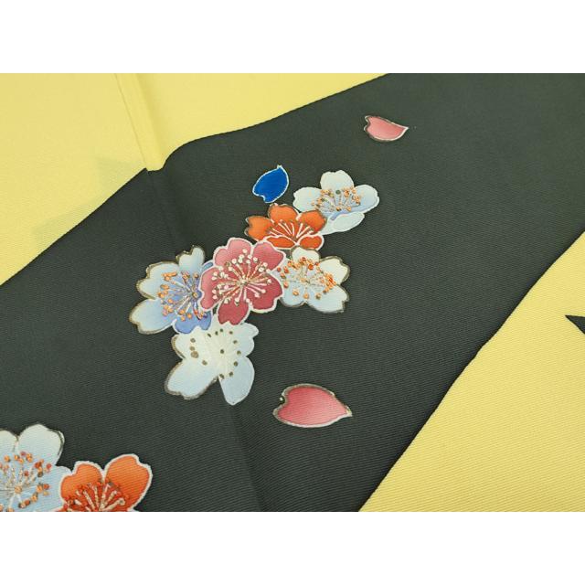 平和屋本店●極上　創業460年・千總　着物デザイナーきよ彦　訪問着　中国三大刺繍　相良刺繍　舞花文　金彩　芥子色地　逸品　CZAA5501s6_2