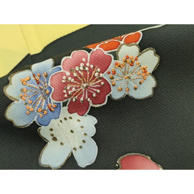 平和屋本店●極上　創業460年・千總　着物デザイナーきよ彦　訪問着　中国三大刺繍　相良刺繍　舞花文　金彩　芥子色地　逸品　CZAA5501s6_4