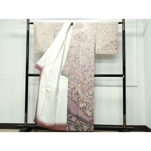 平和屋本店●極上　十七代京屋林蔵　訪問着・長襦袢セット　本場結城紬地　辻が花　絞り　草木染　共箱付き　逸品　未使用　CZAA5519s6_2