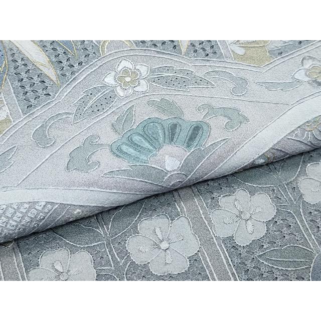 平和屋本店●極上　訪問着　総刺繍　中国三大刺繍　スワトウ相良刺繍　鳳凰花唐草文　利休白茶色地　金糸　逸品　CZAA5582s6_8