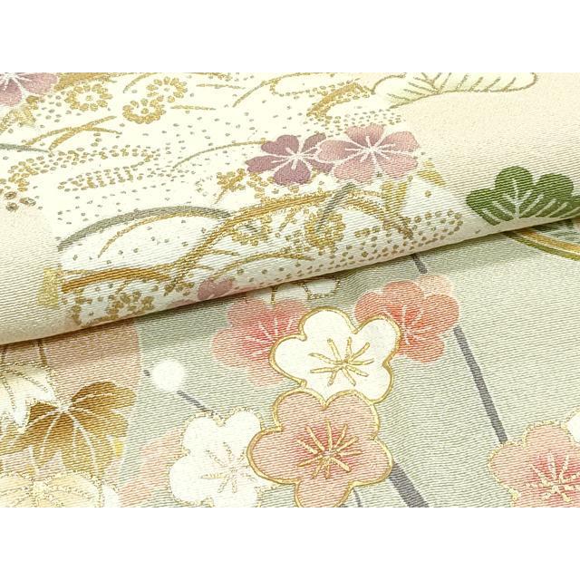 平和屋着物●極上　訪問着　道長草花文　暈し染め　金彩　榛色地　逸品　CZAA5612s6