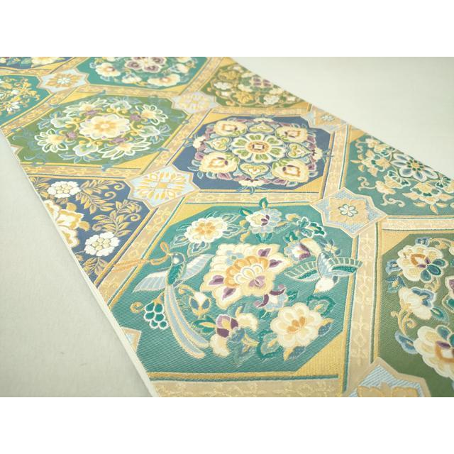 平和屋着物●六通柄袋帯　唐織　典麗唐華文　金糸　正絹　逸品　DAAQ3071ps 平和屋着物○六通柄袋帯 唐織 典麗唐華文 金糸 正絹 逸品