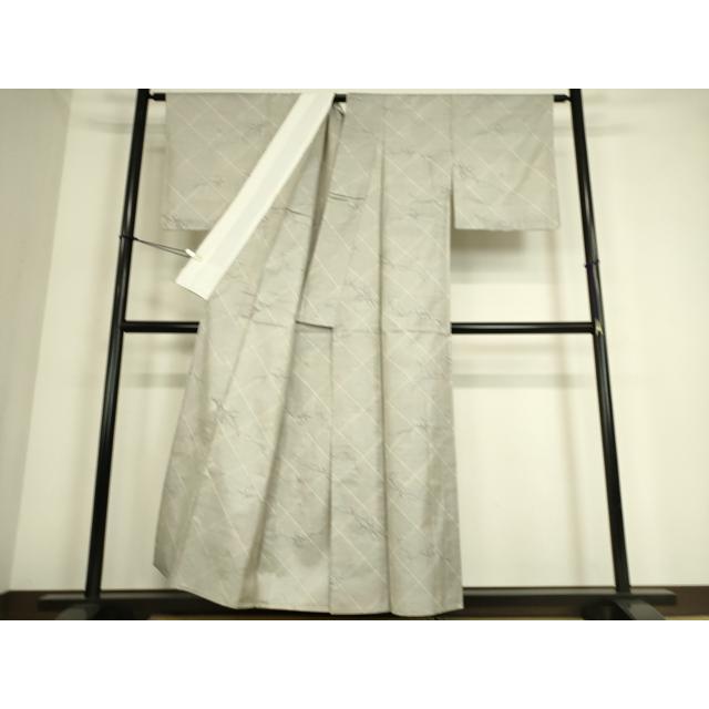 平和屋着物▽大島紬 単衣 古代染色 枝花文 桃山美術 白寿工房同人会