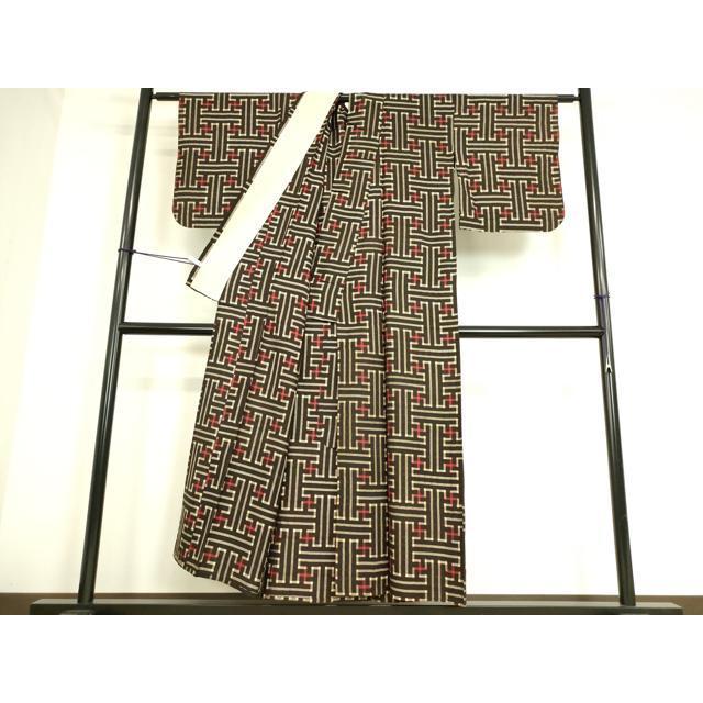 平和屋着物●本場大島紬　龍郷絣　秋名バラ　反端付き　正絹　逸品　DABC3534az 平和屋着物▽本場大島紬 龍郷絣 秋名バラ 単衣 正絹 逸品 DAAS0126az