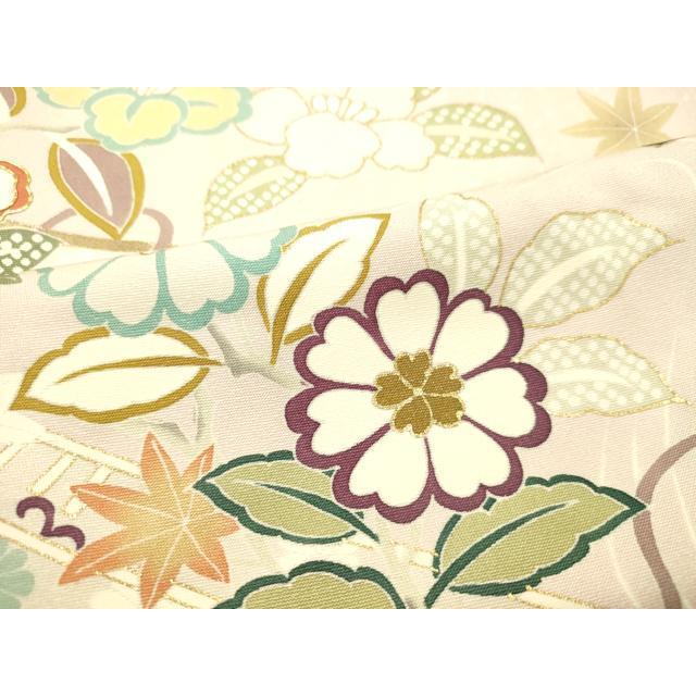平和屋着物●訪問着　駒刺繍　立波花筏文　暈し染め　金彩　正絹　逸品　DABB9690du 平和屋着物○訪問着 駒刺繍 立波花筏文 金彩 正絹 逸品 DAAS2165tw