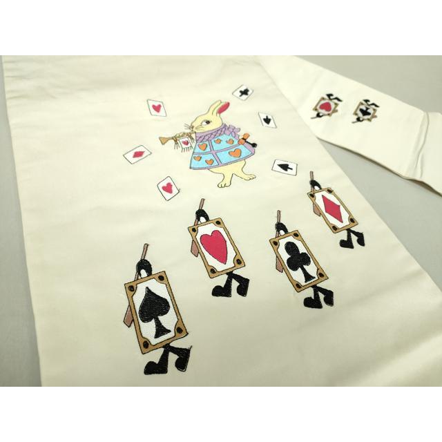 平和屋着物●九寸名古屋帯　総刺繍　不思議の国のアリス　正絹　逸品　DAAS3547ps 平和屋着物○九寸名古屋帯 総刺繍 不思議の国のアリス 正絹 逸品