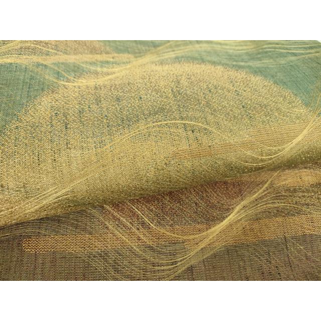 平和屋着物●名門　しょうざん　生紬　紙屋川伝承　絹漉貴　つけ帯　唐草文　金糸　正絹　逸品　CABB0479hy 平和屋着物○名門 しょうざん 生紬 紙屋川伝承 絹漉貴 つけ帯 唐草文