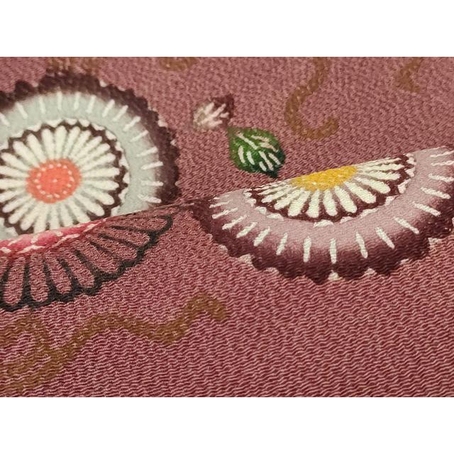 平和屋着物○九寸名古屋帯 本場琉球紅型 菊唐草文 鬼しぼ縮緬 正絹