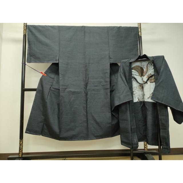 平和屋着物●男性　塩沢紬　アンサンブル　蚊絣　正絹　逸品　未使用　DAAT1055tw 平和屋着物○男性 塩沢紬 アンサンブル 蚊絣 正絹 逸品 未使用