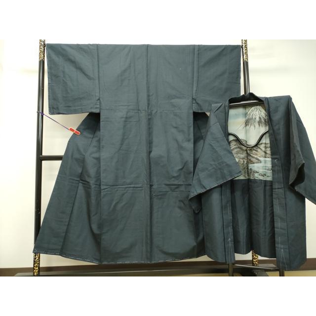 平和屋着物○男性 紬 アンサンブル 100亀甲 総詰め 正絹 逸品 