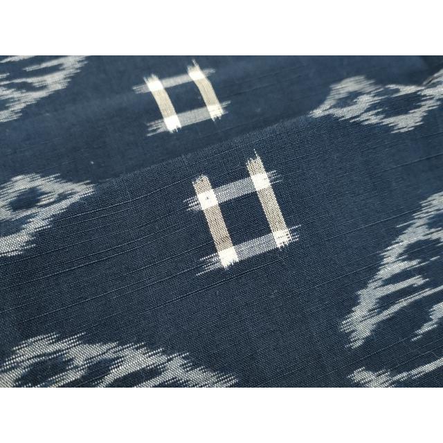 平和屋着物▽弓浜絣 単衣 向かい鳥文 綿 逸品 DAAT1411tw