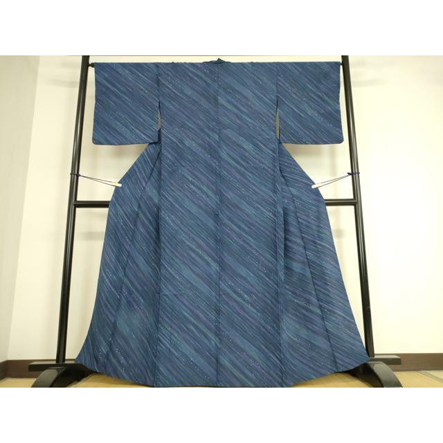 平和屋着物▽小紋　単衣　ヒョウ　金彩　ロング丈　洗える着物　AAAY1762np 平和屋着物▽小紋 単衣 ヒョウ 金彩 ロング丈 洗える着物 AAAY1762npの