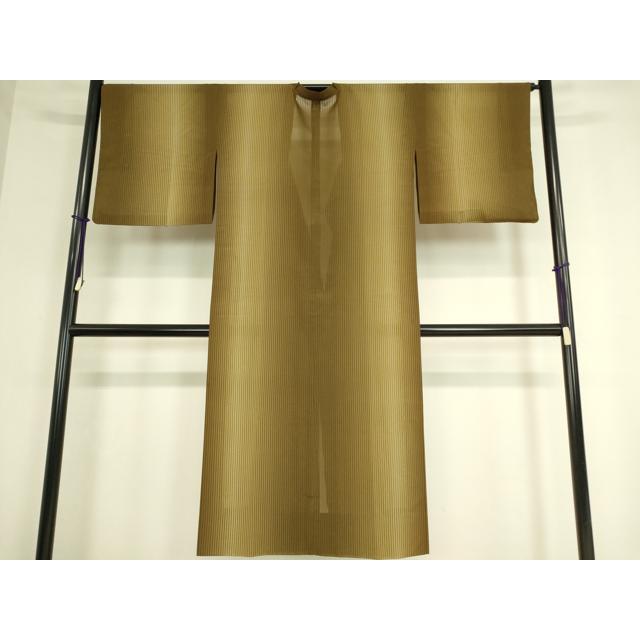 平和屋着物▽道行コート　スリーシーズン　春夏秋　塵除け　縞　ロング丈　正絹　逸品　DAAT9395az_2