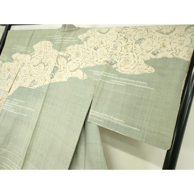 平和屋着物▽訪問着 単衣 紬地 絞り 辻が花 正絹 逸品 DAAT9701az