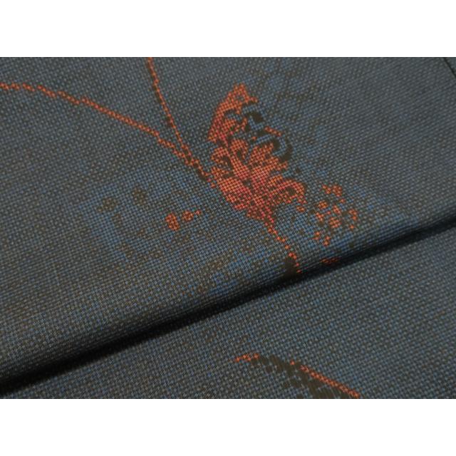 平和屋着物○本場大島紬 7マルキ 古代染色純泥染め 舞蝶花