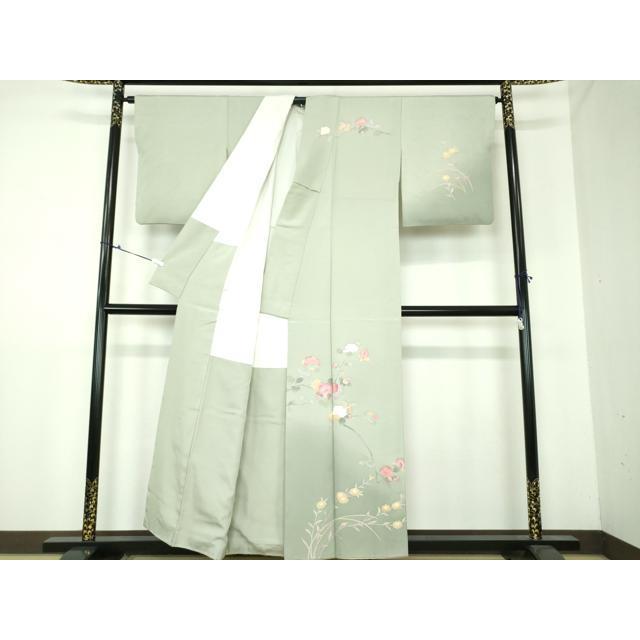 平和屋着物●京加賀友禅　百貫達雄　訪問着　枝花文　正絹　逸品　AABF9148cs 平和屋着物○京加賀友禅 百貫石峰 訪問着 枝花文 暈し染め 正絹 逸品